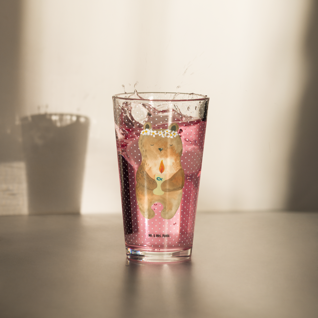 Premium Trinkglas Kommunion-Bär Trinkglas, Glas, Pint Glas, Bierglas, Cocktail Glas, Wasserglas, Bär, Teddy, Teddybär, Kommunion, Gottes Segen, Taufkerze, katholisch
