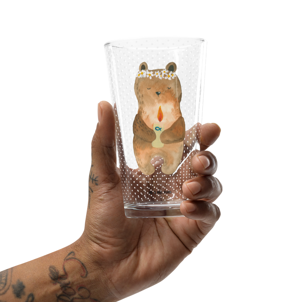 Premium Trinkglas Kommunion-Bär Trinkglas, Glas, Pint Glas, Bierglas, Cocktail Glas, Wasserglas, Bär, Teddy, Teddybär, Kommunion, Gottes Segen, Taufkerze, katholisch