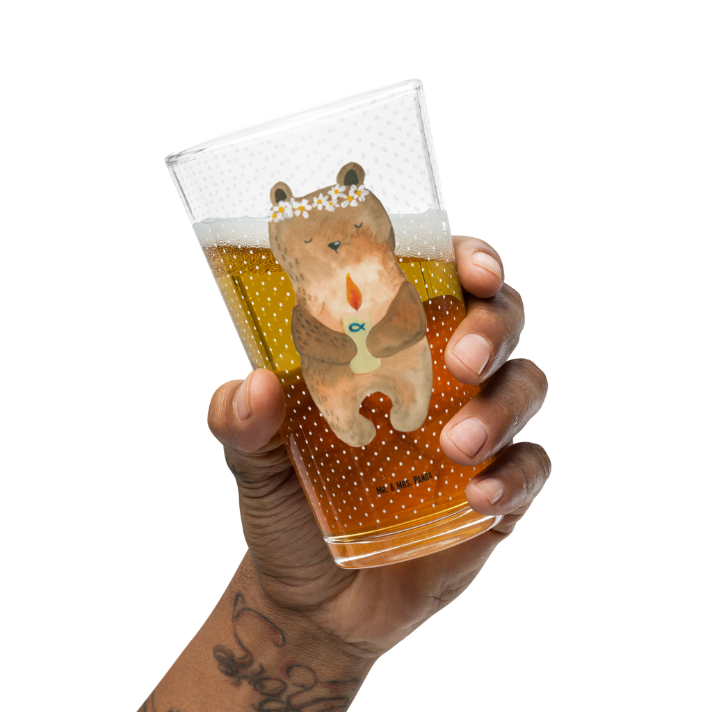 Premium Trinkglas Kommunion-Bär Trinkglas, Glas, Pint Glas, Bierglas, Cocktail Glas, Wasserglas, Bär, Teddy, Teddybär, Kommunion, Gottes Segen, Taufkerze, katholisch