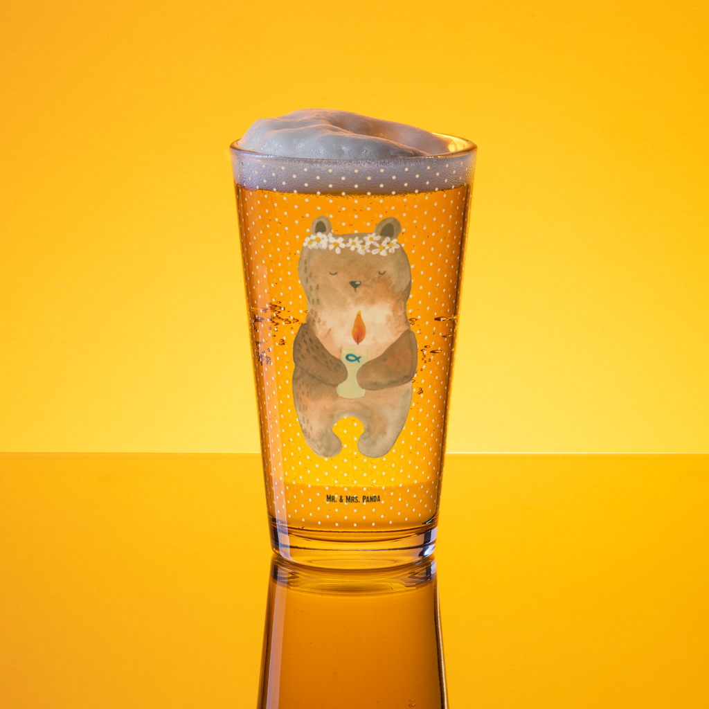Premium Trinkglas Kommunion-Bär Trinkglas, Glas, Pint Glas, Bierglas, Cocktail Glas, Wasserglas, Bär, Teddy, Teddybär, Kommunion, Gottes Segen, Taufkerze, katholisch