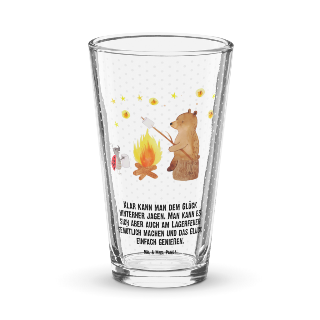 Premium Trinkglas Bär & Marienkäfer Lagerfeuer Trinkglas, Glas, Pint Glas, Bierglas, Cocktail Glas, Wasserglas, Bär, Teddy, Teddybär, Lagerfeuer