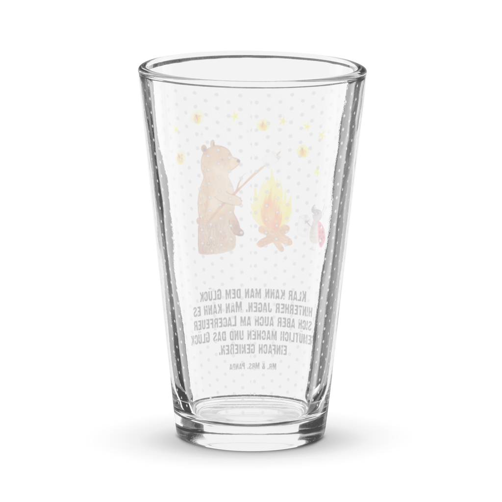 Premium Trinkglas Bär & Marienkäfer Lagerfeuer Trinkglas, Glas, Pint Glas, Bierglas, Cocktail Glas, Wasserglas, Bär, Teddy, Teddybär, Lagerfeuer