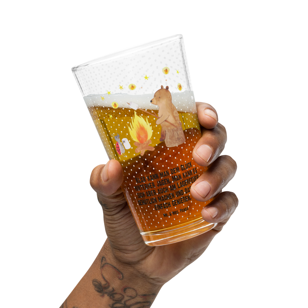 Premium Trinkglas Bär & Marienkäfer Lagerfeuer Trinkglas, Glas, Pint Glas, Bierglas, Cocktail Glas, Wasserglas, Bär, Teddy, Teddybär, Lagerfeuer