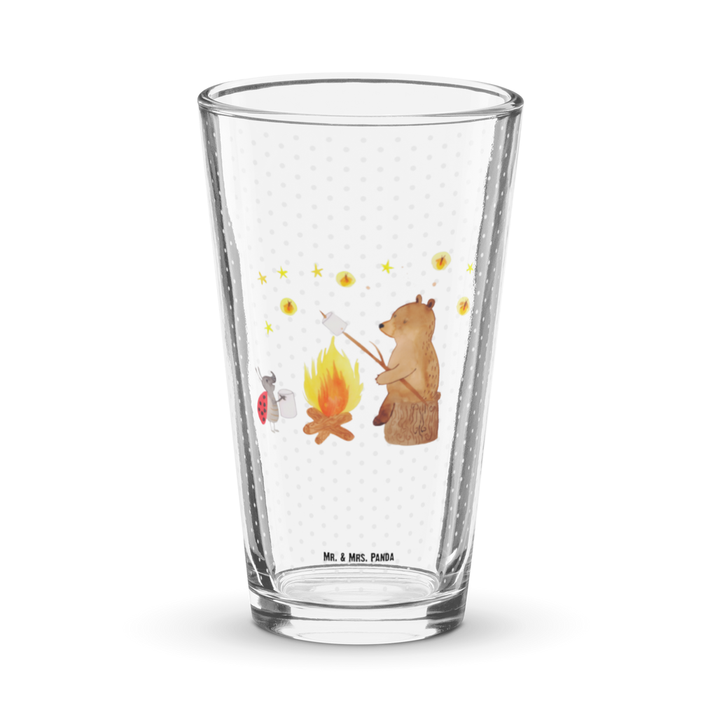 Premium Trinkglas Bär & Marienkäfer Lagerfeuer Trinkglas, Glas, Pint Glas, Bierglas, Cocktail Glas, Wasserglas, Bär, Teddy, Teddybär, Lagerfeuer
