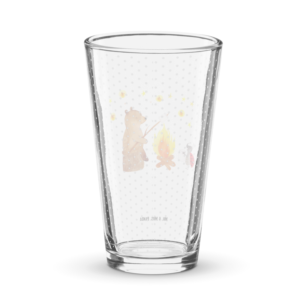 Premium Trinkglas Bär & Marienkäfer Lagerfeuer Trinkglas, Glas, Pint Glas, Bierglas, Cocktail Glas, Wasserglas, Bär, Teddy, Teddybär, Lagerfeuer