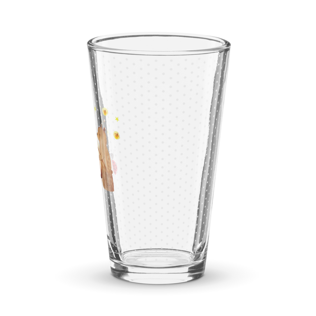Premium Trinkglas Bär & Marienkäfer Lagerfeuer Trinkglas, Glas, Pint Glas, Bierglas, Cocktail Glas, Wasserglas, Bär, Teddy, Teddybär, Lagerfeuer