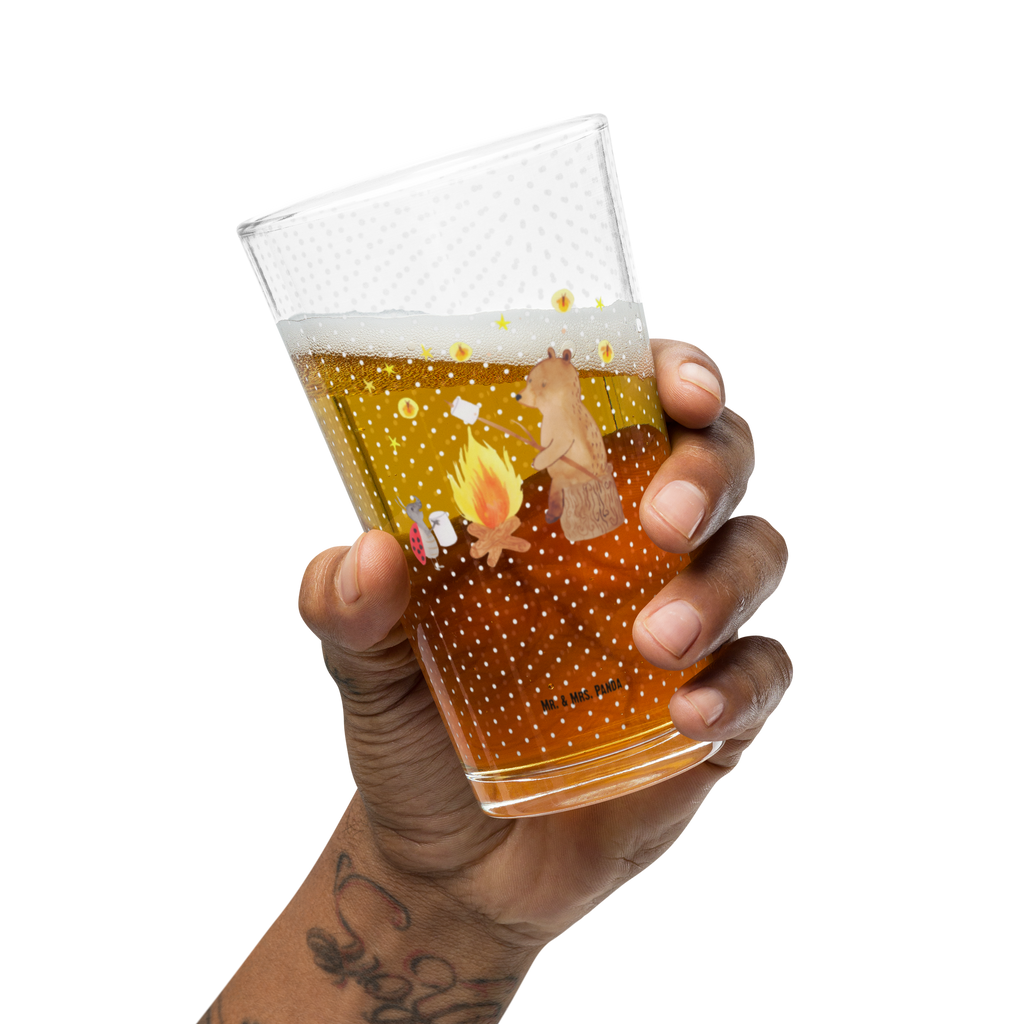 Premium Trinkglas Bär & Marienkäfer Lagerfeuer Trinkglas, Glas, Pint Glas, Bierglas, Cocktail Glas, Wasserglas, Bär, Teddy, Teddybär, Lagerfeuer