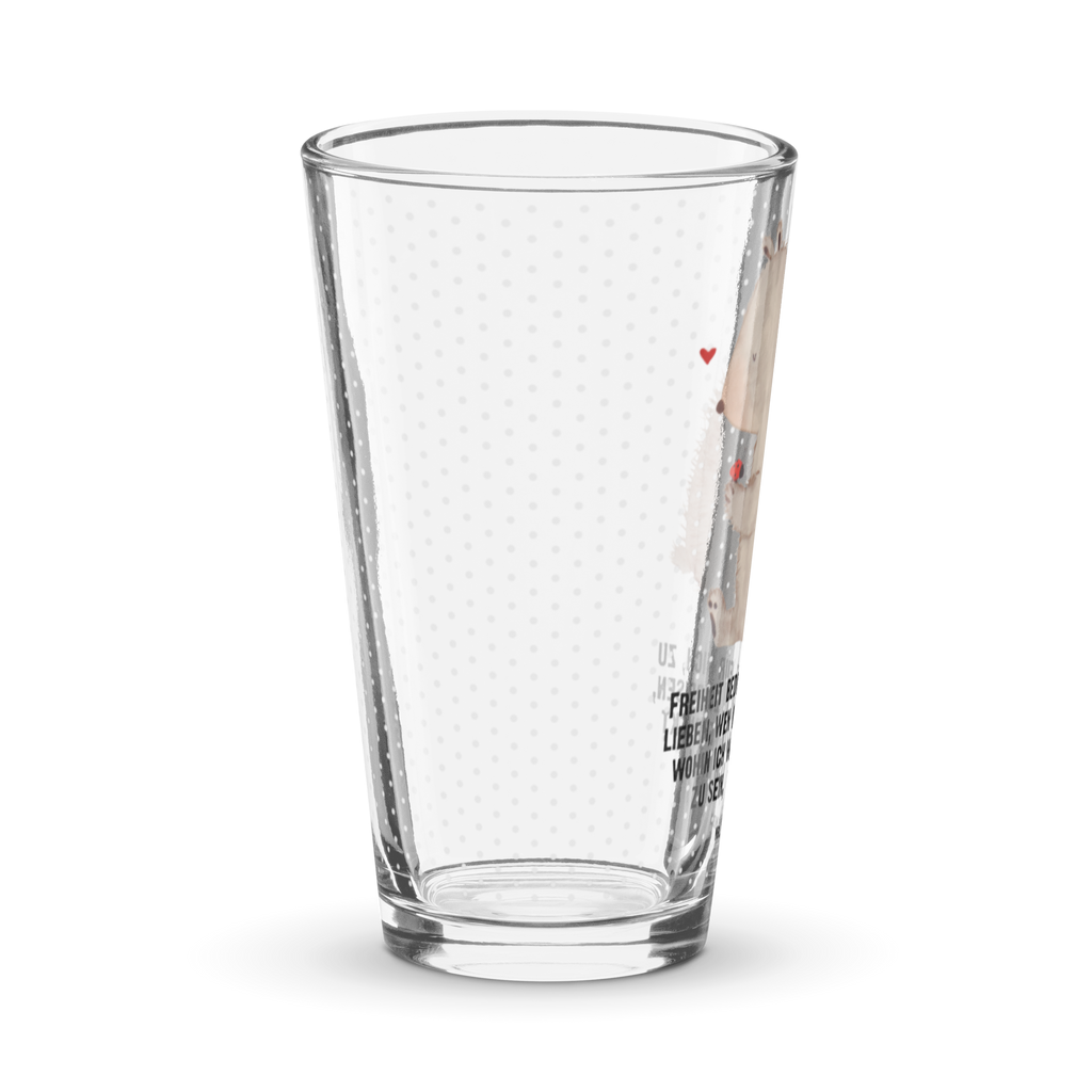 Premium Trinkglas Bär mit Marienkäfer Trinkglas, Glas, Pint Glas, Bierglas, Cocktail Glas, Wasserglas, Bär, Teddy, Teddybär, Marienkäfer, Liebe, Freiheit, Motivation, Das Leben ist schön