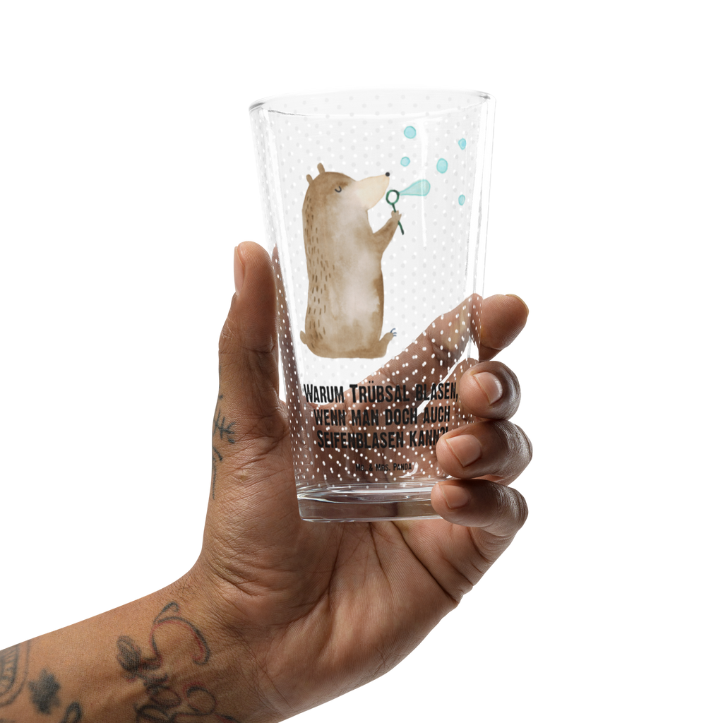 Premium Trinkglas Bär Seifenblasen Trinkglas, Glas, Pint Glas, Bierglas, Cocktail Glas, Wasserglas, Bär, Teddy, Teddybär, Seifenblasen Bär Lustig Sein Glücklich Traurig Happy