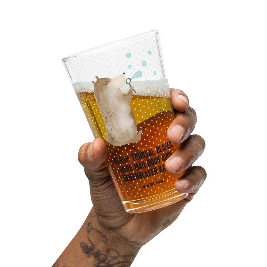 Premium Trinkglas Bär Seifenblasen Trinkglas, Glas, Pint Glas, Bierglas, Cocktail Glas, Wasserglas, Bär, Teddy, Teddybär, Seifenblasen Bär Lustig Sein Glücklich Traurig Happy