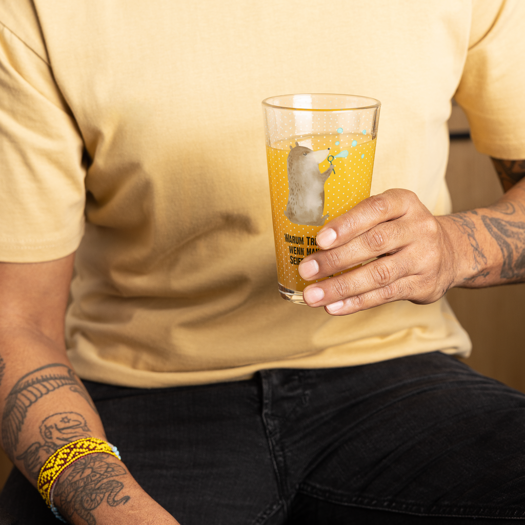 Premium Trinkglas Bär Seifenblasen Trinkglas, Glas, Pint Glas, Bierglas, Cocktail Glas, Wasserglas, Bär, Teddy, Teddybär, Seifenblasen Bär Lustig Sein Glücklich Traurig Happy