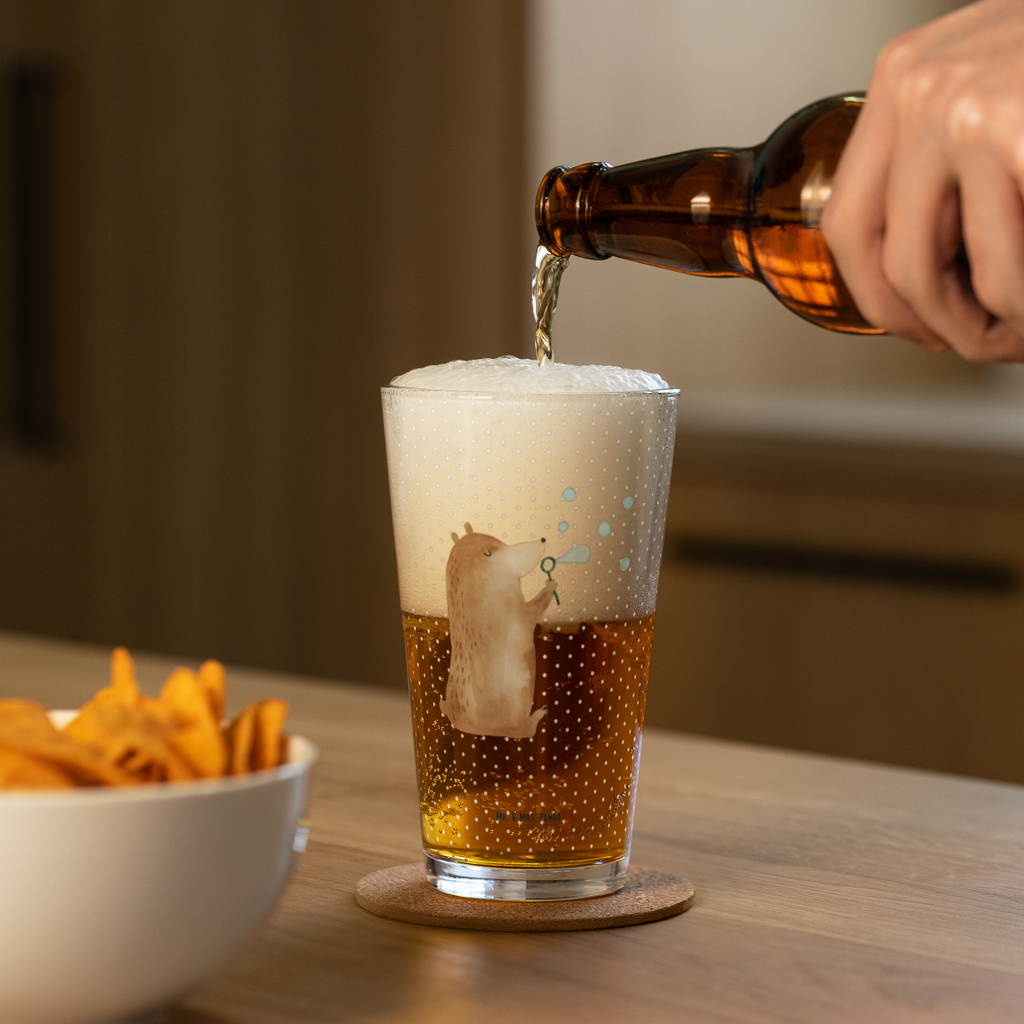Premium Trinkglas Bär Seifenblasen Trinkglas, Glas, Pint Glas, Bierglas, Cocktail Glas, Wasserglas, Bär, Teddy, Teddybär, Seifenblasen Bär Lustig Sein Glücklich Traurig Happy