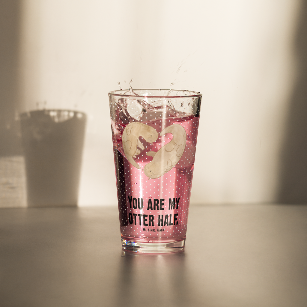 Premium Trinkglas Otter Herz Trinkglas, Glas, Pint Glas, Bierglas, Cocktail Glas, Wasserglas, Otter, Fischotter, Seeotter, Liebe, Herz, Liebesbeweis, Liebesgeschenk, Bessere Hälfte, Love you, Jahrestag, Hochzeitstag, Verlobung, gemeinsames Leben