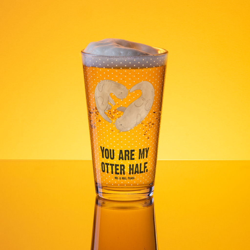 Premium Trinkglas Otter Herz Trinkglas, Glas, Pint Glas, Bierglas, Cocktail Glas, Wasserglas, Otter, Fischotter, Seeotter, Liebe, Herz, Liebesbeweis, Liebesgeschenk, Bessere Hälfte, Love you, Jahrestag, Hochzeitstag, Verlobung, gemeinsames Leben