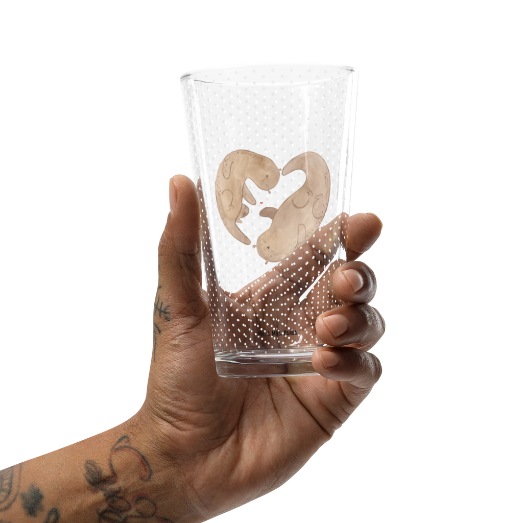 Premium Trinkglas Otter Herz Trinkglas, Glas, Pint Glas, Bierglas, Cocktail Glas, Wasserglas, Otter, Fischotter, Seeotter, Liebe, Herz, Liebesbeweis, Liebesgeschenk, Bessere Hälfte, Love you, Jahrestag, Hochzeitstag, Verlobung, gemeinsames Leben