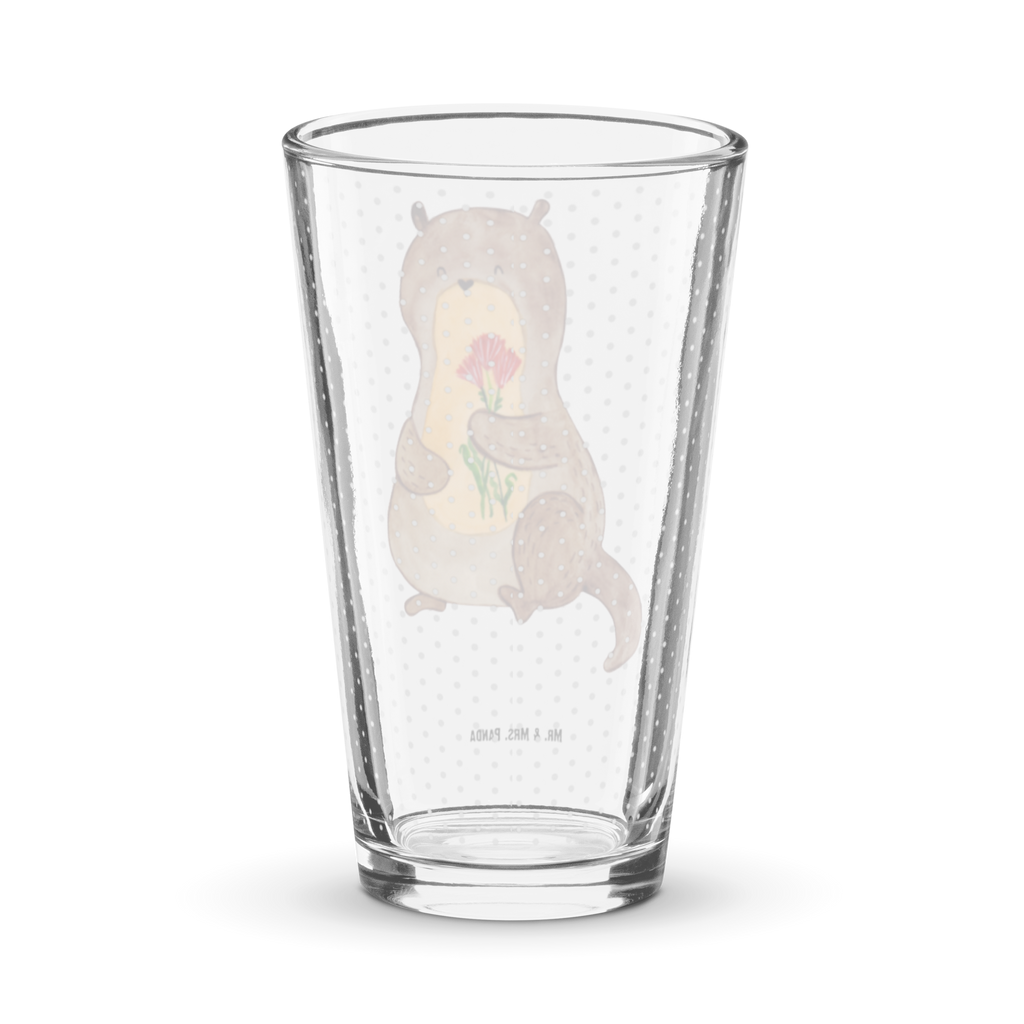 Premium Trinkglas Otter Blumenstrauß Trinkglas, Glas, Pint Glas, Bierglas, Cocktail Glas, Wasserglas, Otter, Fischotter, Seeotter, Otter Seeotter See Otter