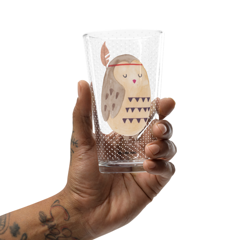 Premium Trinkglas Eule Federschmuck Trinkglas, Glas, Pint Glas, Bierglas, Cocktail Glas, Wasserglas, Eule, Eule Deko, Owl, Das Leben ist ein Abenteuer, Reisespruch, Federschmuck, Dekoration