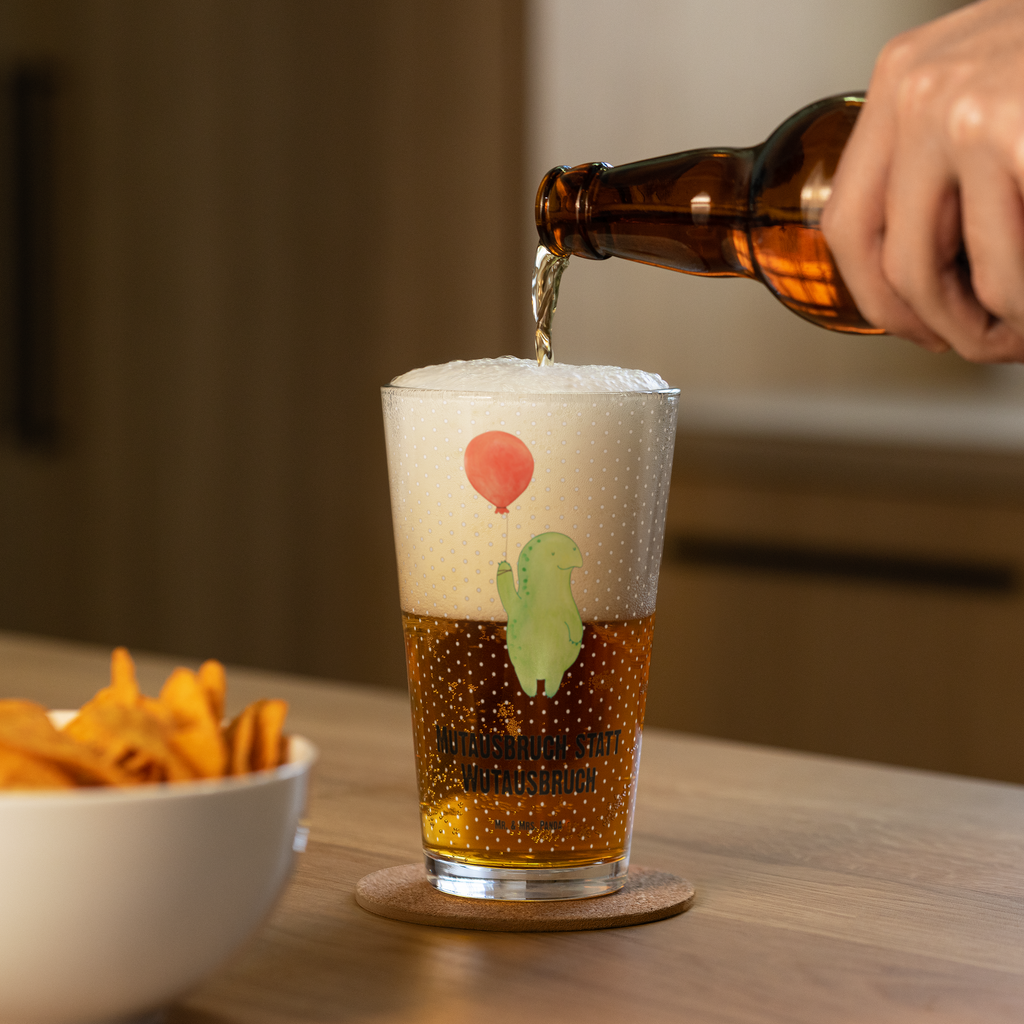 Premium Trinkglas Schildkröte Luftballon Trinkglas, Glas, Pint Glas, Bierglas, Cocktail Glas, Wasserglas, Schildkröte, Schildkröten, Mutausbruch, Motivation, Motivationsspruch