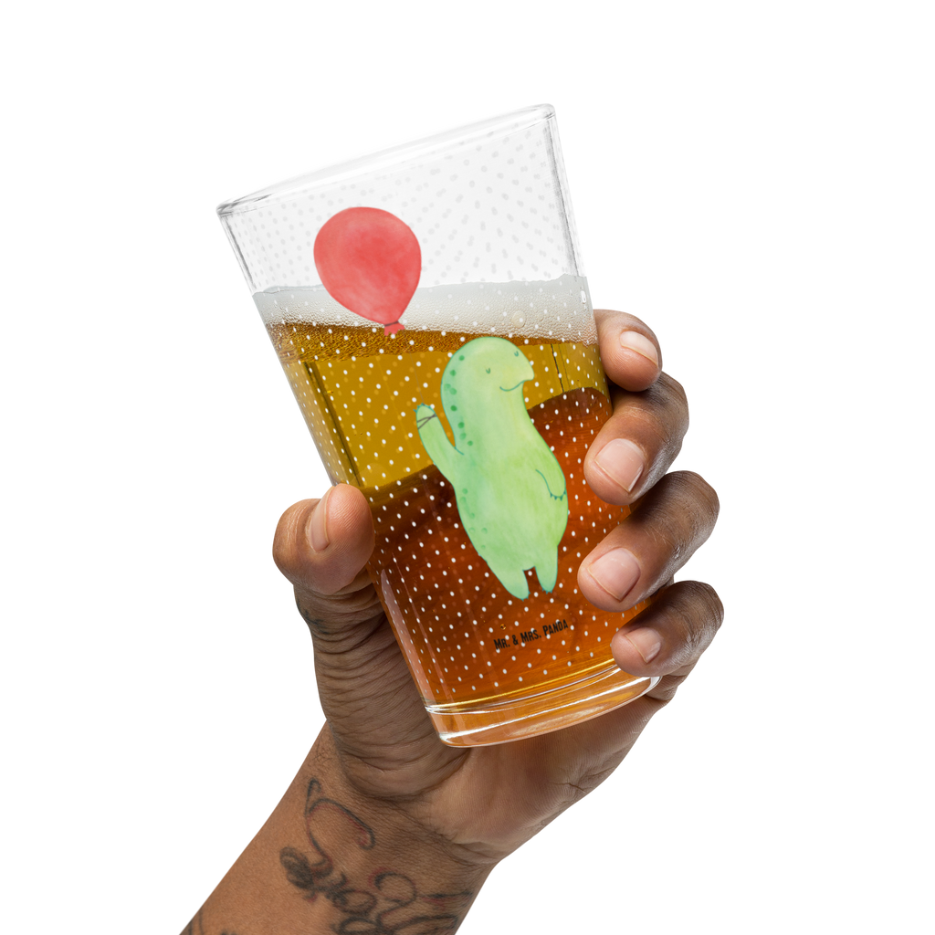 Premium Trinkglas Schildkröte Luftballon Trinkglas, Glas, Pint Glas, Bierglas, Cocktail Glas, Wasserglas, Schildkröte, Schildkröten, Mutausbruch, Motivation, Motivationsspruch