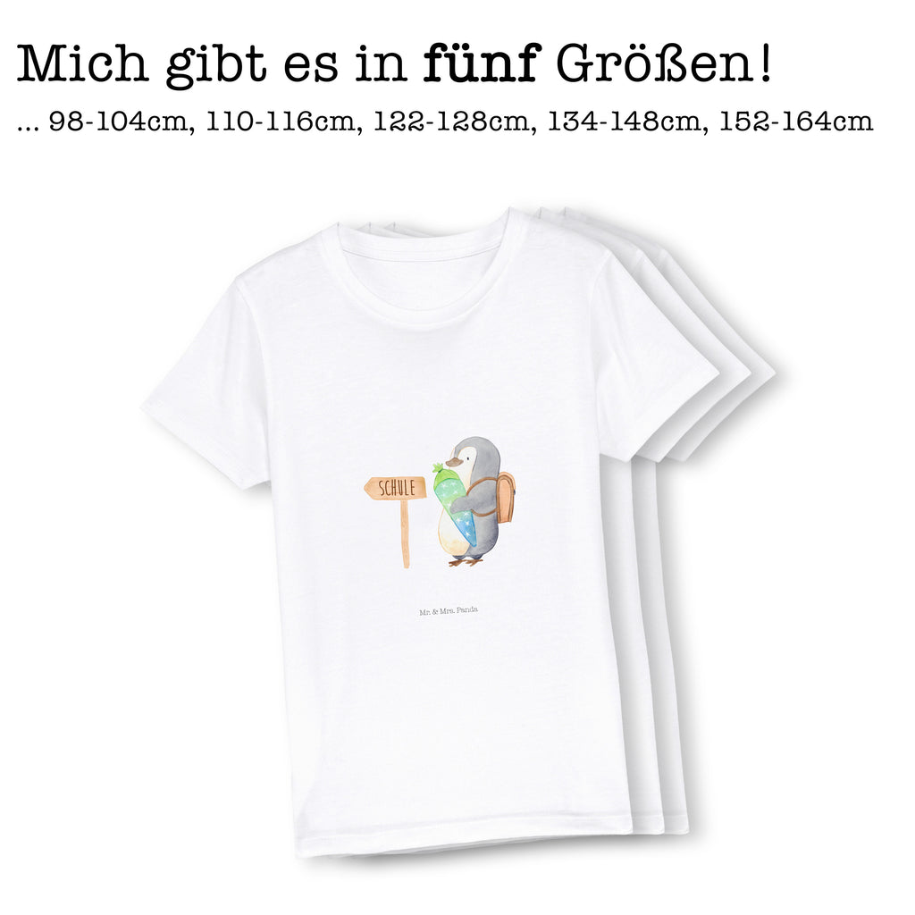 Organic Kinder T-Shirt Pinguin Schultüte Kinder T-Shirt, Kinder T-Shirt Mädchen, Kinder T-Shirt Jungen, Pinguin, Schulanfänger, Einschulung, 1. Klasse, Geschenk zur Einschulung, erster Schultag, Schulranzen