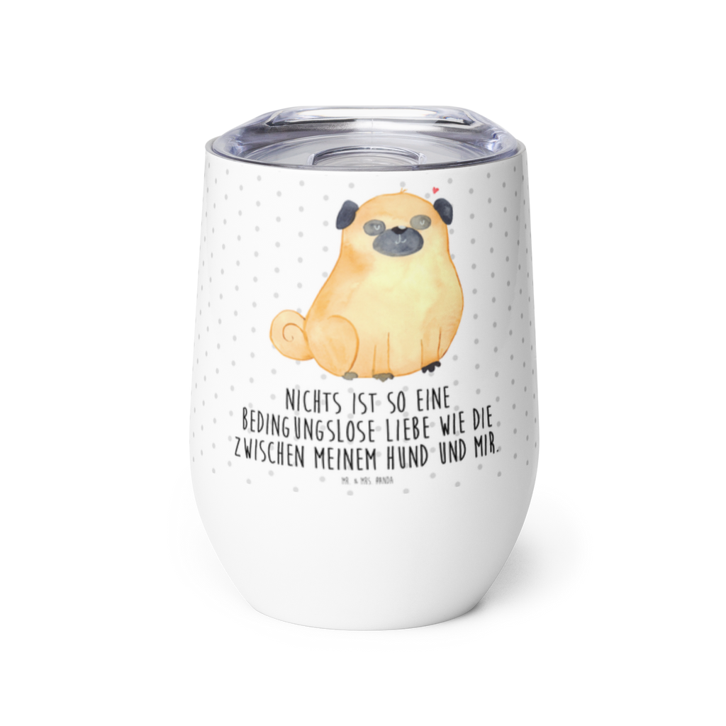 Weinbecher Mops Weinbecher, Glühwein Becher, Heißgetränke, Trinkbecher, Weinkelch, Weingläser, hochwertiger Weinbecher, Weinbecher Reisen, Weinbecher unterwegs, Hund, Hundemotiv, Haustier, Hunderasse, Tierliebhaber, Hundebesitzer, Sprüche, Mops, Liebe, Hundeliebe