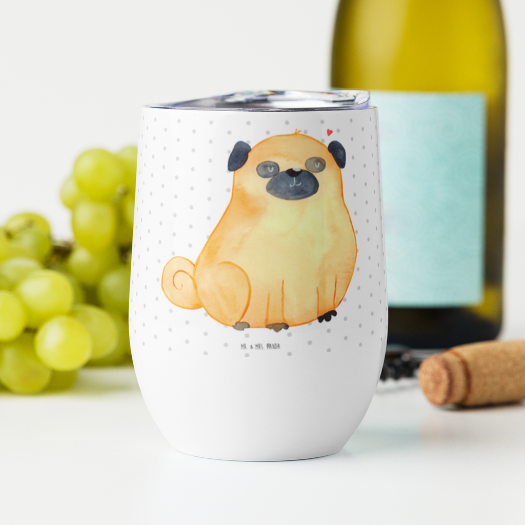 Weinbecher Mops Weinbecher, Glühwein Becher, Heißgetränke, Trinkbecher, Weinkelch, Weingläser, hochwertiger Weinbecher, Weinbecher Reisen, Weinbecher unterwegs, Hund, Hundemotiv, Haustier, Hunderasse, Tierliebhaber, Hundebesitzer, Sprüche, Mops, Liebe, Hundeliebe