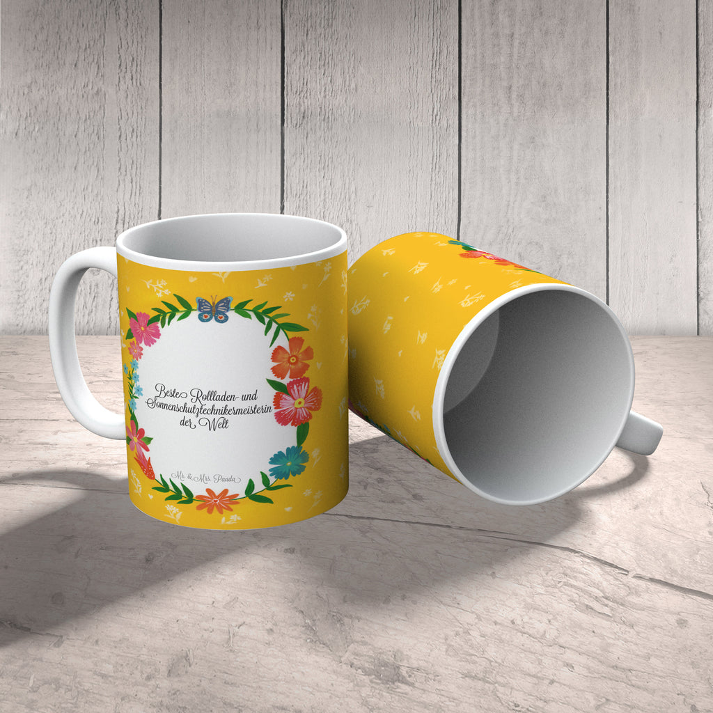 Tasse Design Frame Happy Girls Rollladen- und Sonnenschutztechnikermeisterin Geschenk Becher, Kaffeetasse, Kaffeebecher, Tee, Frühstück, Büro  