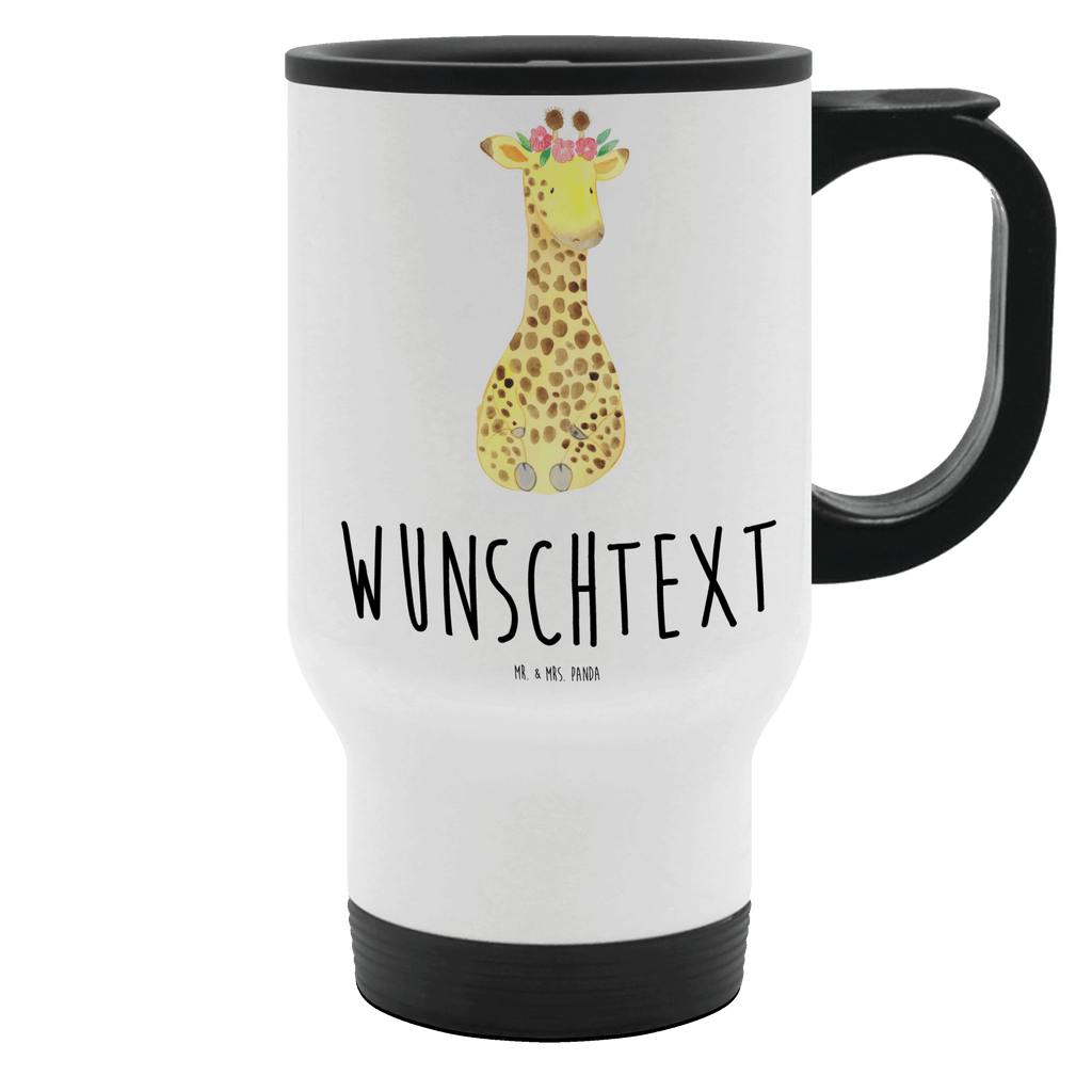 Personalisierter Thermobecher Giraffe Blumenkranz Personalisierter Thermobecher, Personalisierter To Go Becher, Personalisierte Thermotasse, Personalisierter Kaffeebecher, Personalisierter Isolierbecher, Thermobecher personalisieren, Thermobecher mit Namen, Thermobecher selbst gestalten, Wunschname, Spülmaschinenfest, Bedrucken, Isolierbecher mit Namen, Isolierbecher selbst gestalten, Thermotasse personalisieren, Thermotasse mit Namen, Afrika, Wildtiere, Giraffe, Blumenkranz, Abenteurer, Selbstliebe, Freundin