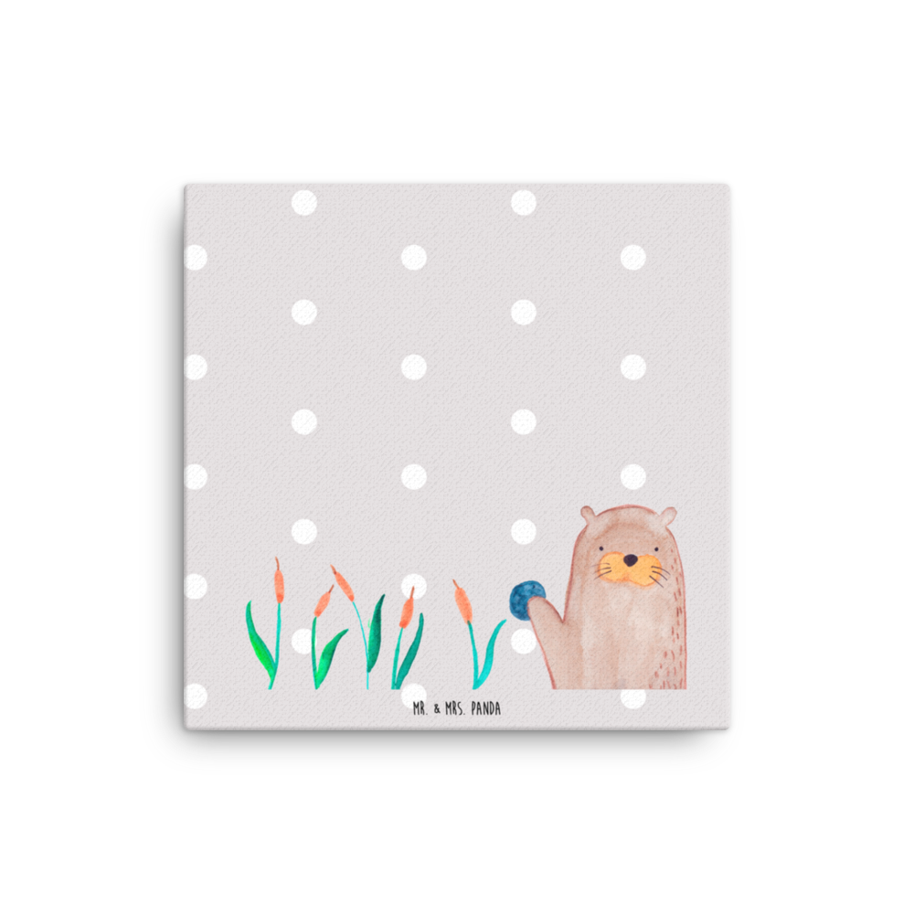 Leinwand Bild Otter mit Stein Leinwand, Bild, Kunstdruck, Wanddeko, Dekoration, Otter, Fischotter, Seeotter, Otter Seeotter See Otter