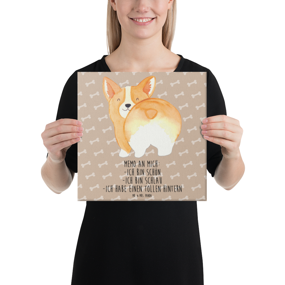 Leinwand Bild Corgie Po Leinwand, Bild, Kunstdruck, Wanddeko, Dekoration, Hund, Hundemotiv, Haustier, Hunderasse, Tierliebhaber, Hundebesitzer, Sprüche, Corgie, Hundeliebe, Motivation, Selbstliebe, Spruch
