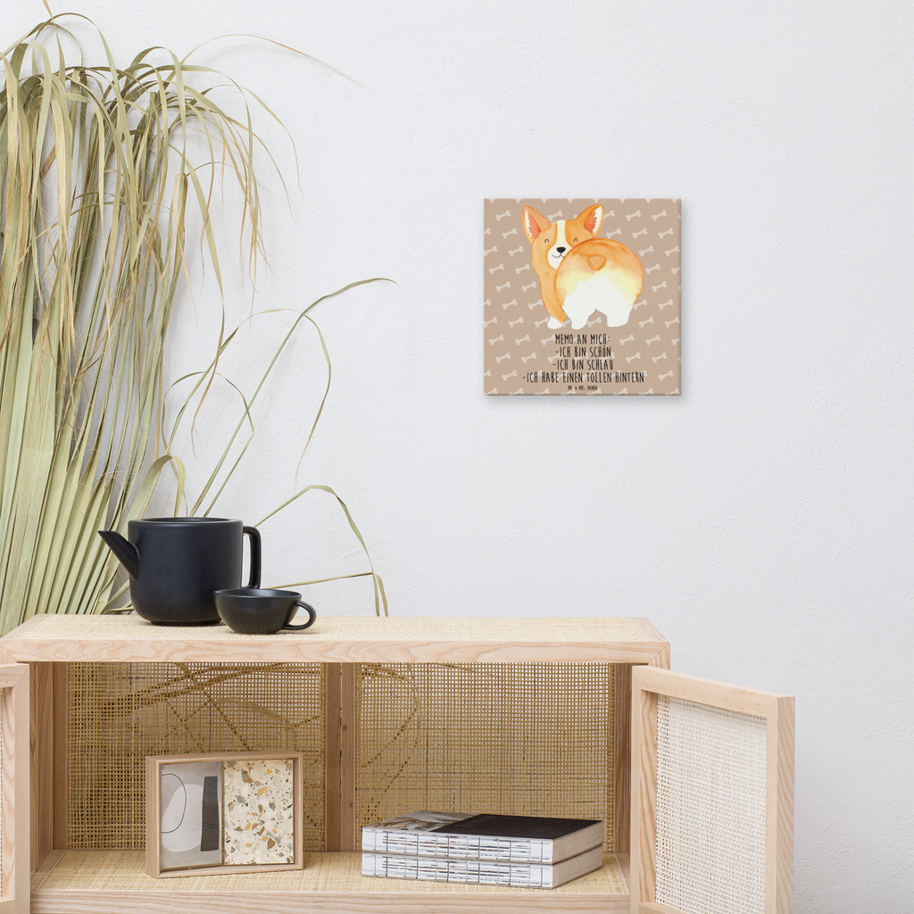 Leinwand Bild Corgie Po Leinwand, Bild, Kunstdruck, Wanddeko, Dekoration, Hund, Hundemotiv, Haustier, Hunderasse, Tierliebhaber, Hundebesitzer, Sprüche, Corgie, Hundeliebe, Motivation, Selbstliebe, Spruch