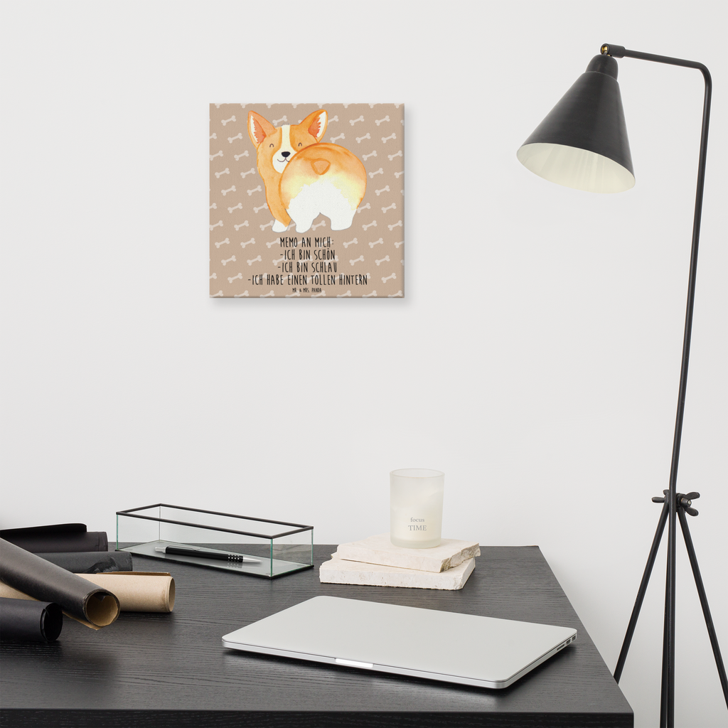 Leinwand Bild Corgie Po Leinwand, Bild, Kunstdruck, Wanddeko, Dekoration, Hund, Hundemotiv, Haustier, Hunderasse, Tierliebhaber, Hundebesitzer, Sprüche, Corgie, Hundeliebe, Motivation, Selbstliebe, Spruch