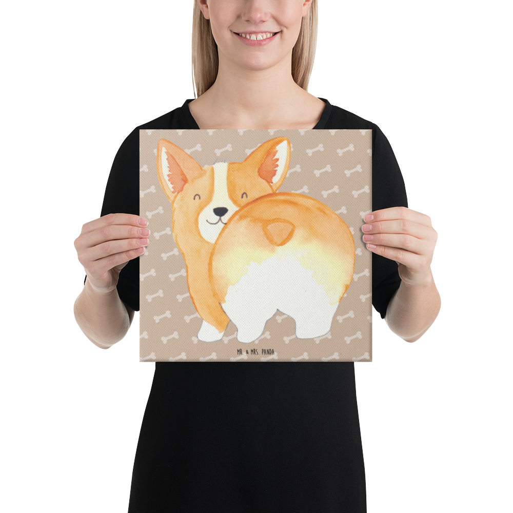 Leinwand Bild Corgie Po Leinwand, Bild, Kunstdruck, Wanddeko, Dekoration, Hund, Hundemotiv, Haustier, Hunderasse, Tierliebhaber, Hundebesitzer, Sprüche, Corgie, Hundeliebe, Motivation, Selbstliebe, Spruch