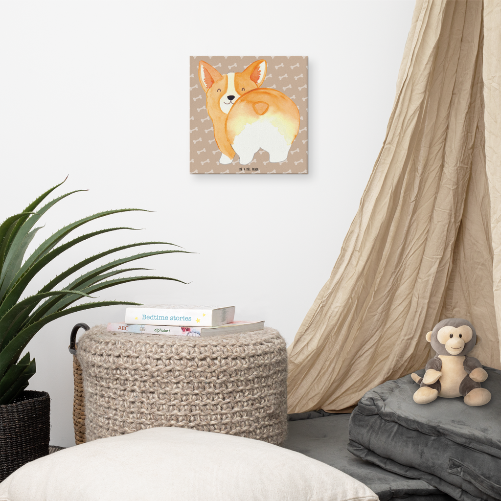 Leinwand Bild Corgie Po Leinwand, Bild, Kunstdruck, Wanddeko, Dekoration, Hund, Hundemotiv, Haustier, Hunderasse, Tierliebhaber, Hundebesitzer, Sprüche, Corgie, Hundeliebe, Motivation, Selbstliebe, Spruch
