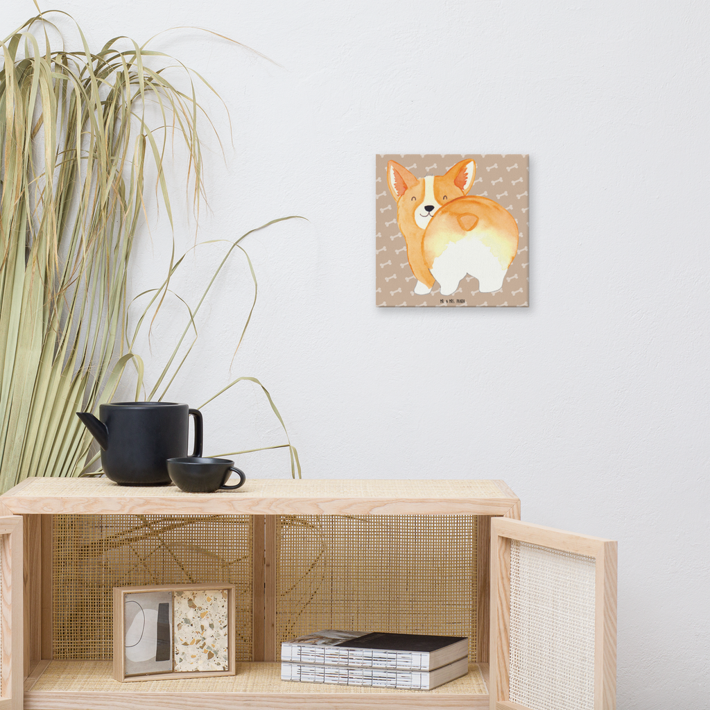Leinwand Bild Corgie Po Leinwand, Bild, Kunstdruck, Wanddeko, Dekoration, Hund, Hundemotiv, Haustier, Hunderasse, Tierliebhaber, Hundebesitzer, Sprüche, Corgie, Hundeliebe, Motivation, Selbstliebe, Spruch
