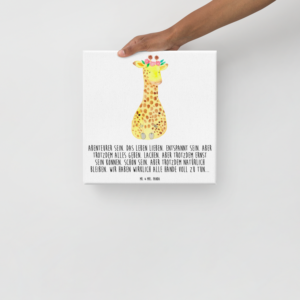 Leinwand Bild Giraffe Blumenkranz Leinwand, Bild, Kunstdruck, Wanddeko, Dekoration, Afrika, Wildtiere, Giraffe, Blumenkranz, Abenteurer, Selbstliebe, Freundin