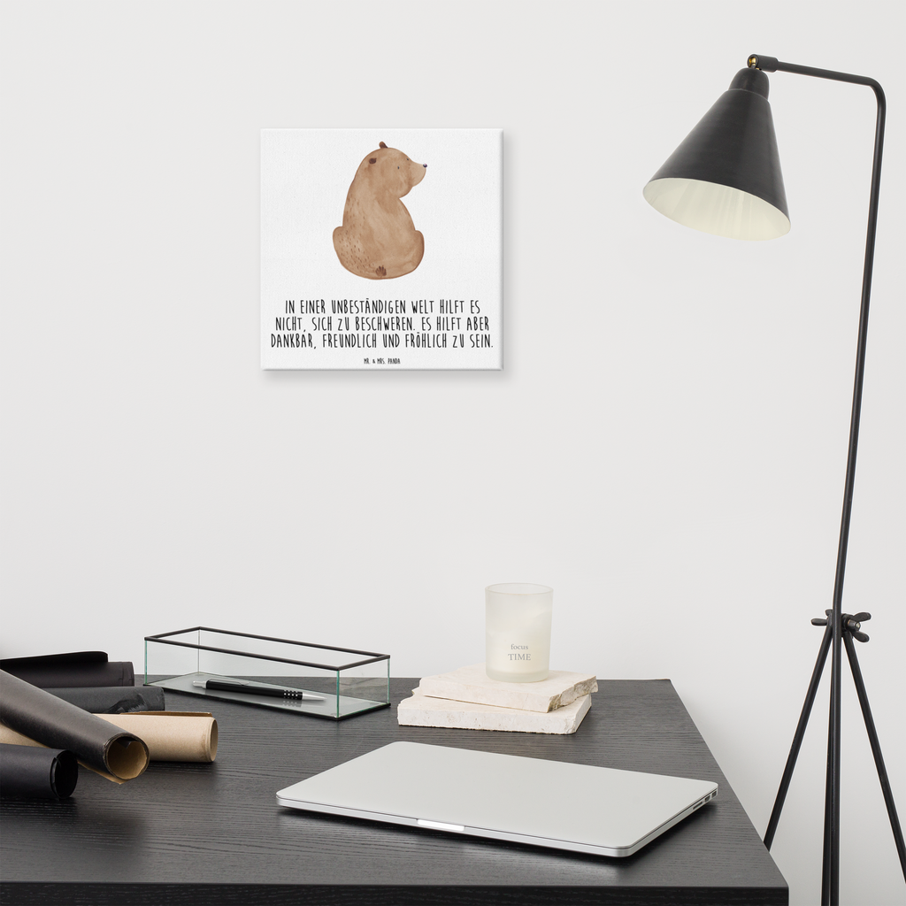 Leinwand Bild Bär Schulterblick Leinwand, Bild, Kunstdruck, Wanddeko, Dekoration, Bär, Teddy, Teddybär, Selbstachtung, Weltansicht, Motivation, Bären, Bärenliebe, Weisheit