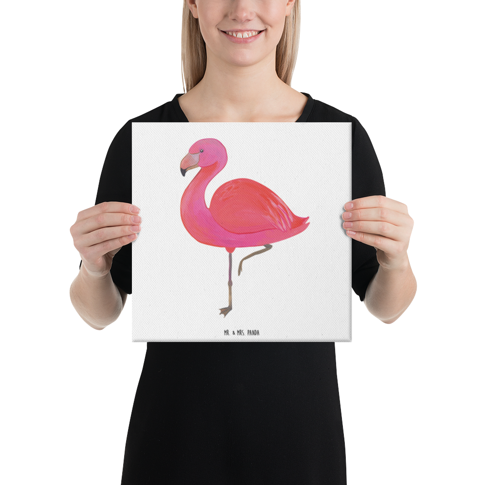 Leinwand Bild Flamingo classic Leinwand, Bild, Kunstdruck, Wanddeko, Dekoration, Flamingo, Einzigartig, Selbstliebe, Stolz, ich, für mich, Spruch, Freundin, Freundinnen, Außenseiter, Sohn, Tochter, Geschwister