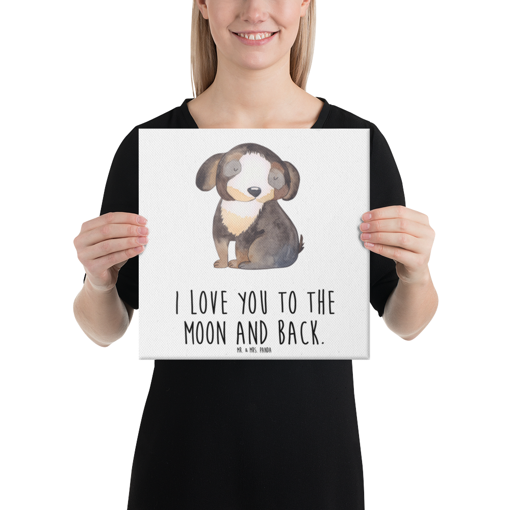 Leinwand Bild Hund entspannt Leinwand, Bild, Kunstdruck, Wanddeko, Dekoration, Hund, Hundemotiv, Haustier, Hunderasse, Tierliebhaber, Hundebesitzer, Sprüche, schwarzer Hund, Hundeliebe, Liebe, Hundeglück