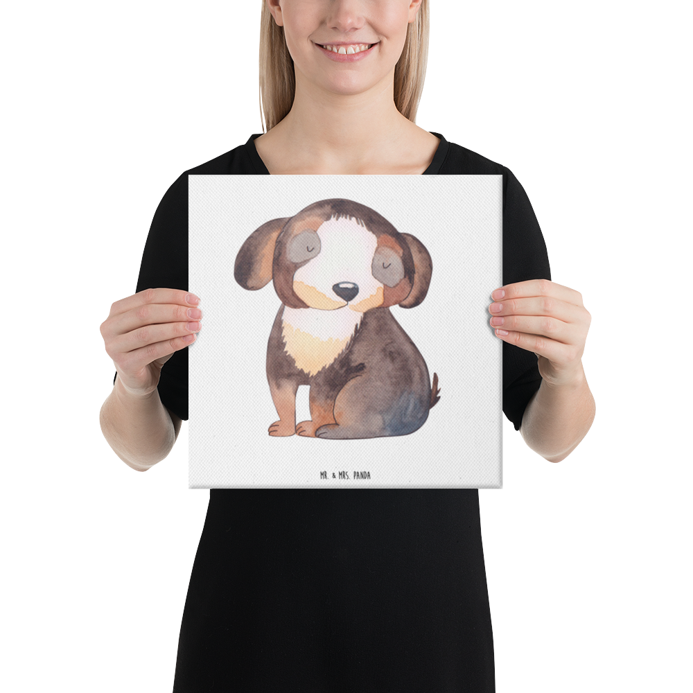 Leinwand Bild Hund entspannt Leinwand, Bild, Kunstdruck, Wanddeko, Dekoration, Hund, Hundemotiv, Haustier, Hunderasse, Tierliebhaber, Hundebesitzer, Sprüche, schwarzer Hund, Hundeliebe, Liebe, Hundeglück