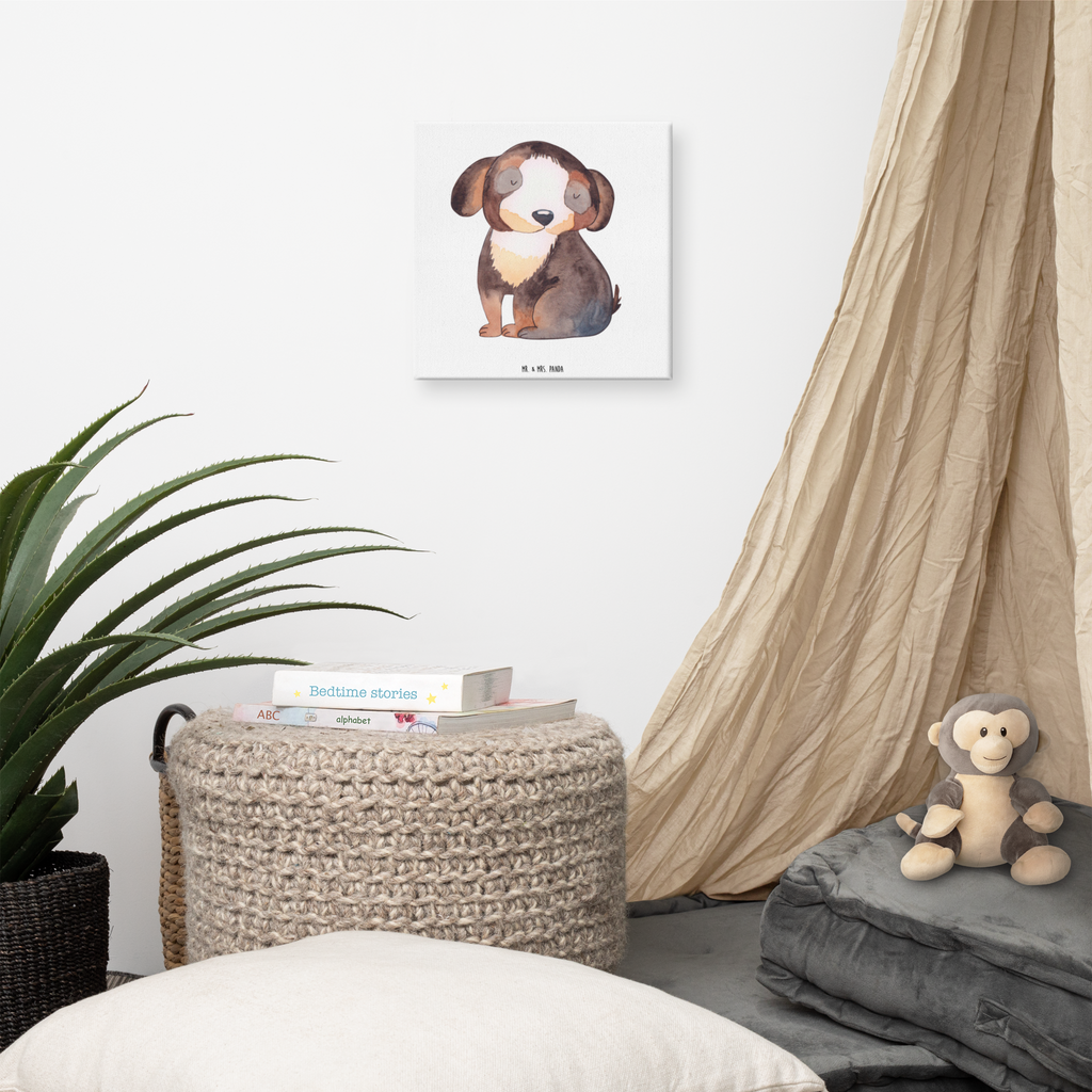 Leinwand Bild Hund entspannt Leinwand, Bild, Kunstdruck, Wanddeko, Dekoration, Hund, Hundemotiv, Haustier, Hunderasse, Tierliebhaber, Hundebesitzer, Sprüche, schwarzer Hund, Hundeliebe, Liebe, Hundeglück