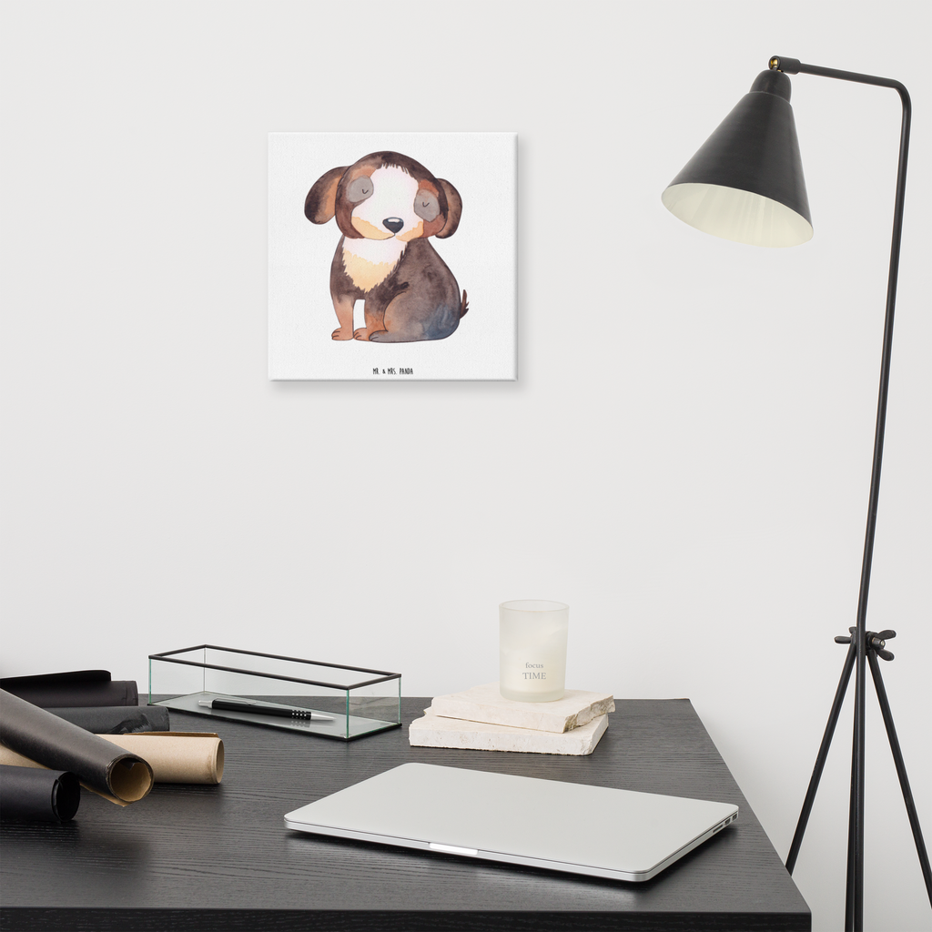 Leinwand Bild Hund entspannt Leinwand, Bild, Kunstdruck, Wanddeko, Dekoration, Hund, Hundemotiv, Haustier, Hunderasse, Tierliebhaber, Hundebesitzer, Sprüche, schwarzer Hund, Hundeliebe, Liebe, Hundeglück