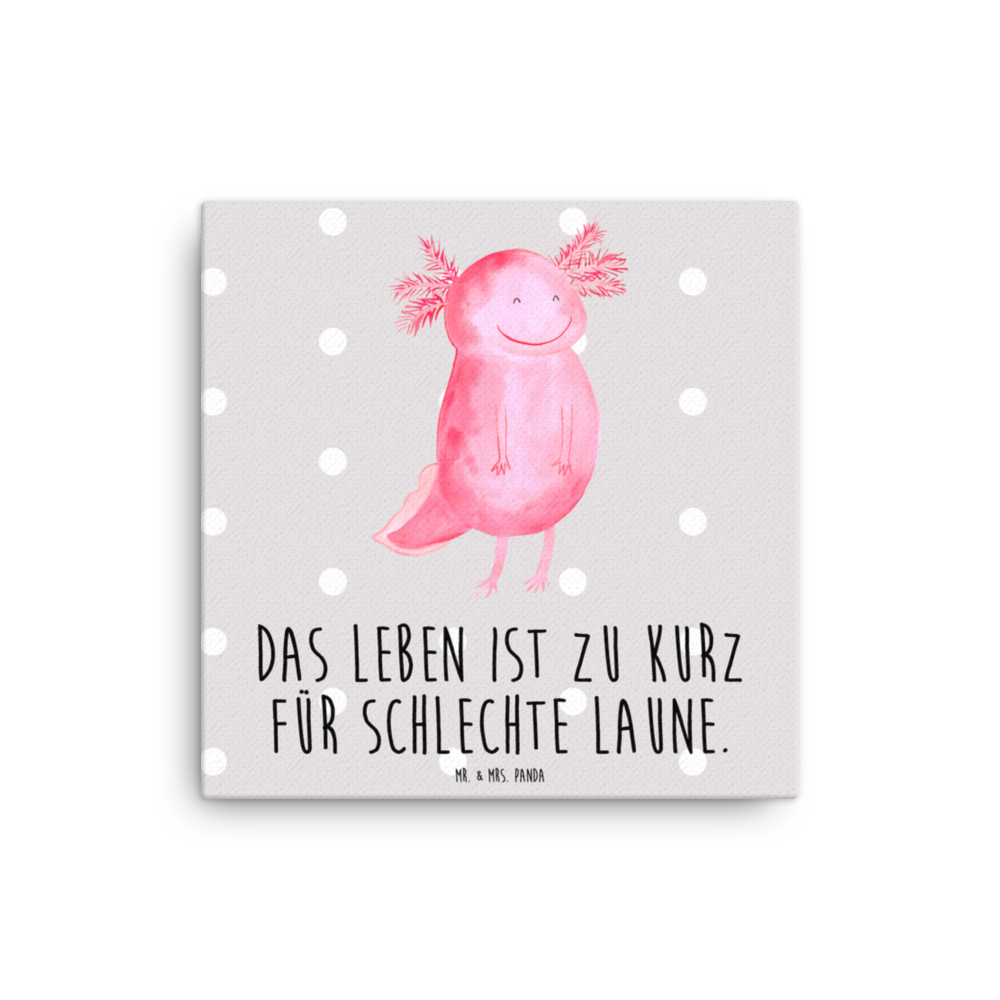 Leinwand Bild Axolotl glücklich Leinwand, Bild, Kunstdruck, Wanddeko, Dekoration, Axolotl, Molch, Axolot, Schwanzlurch, Lurch, Lurche, Motivation, gute Laune
