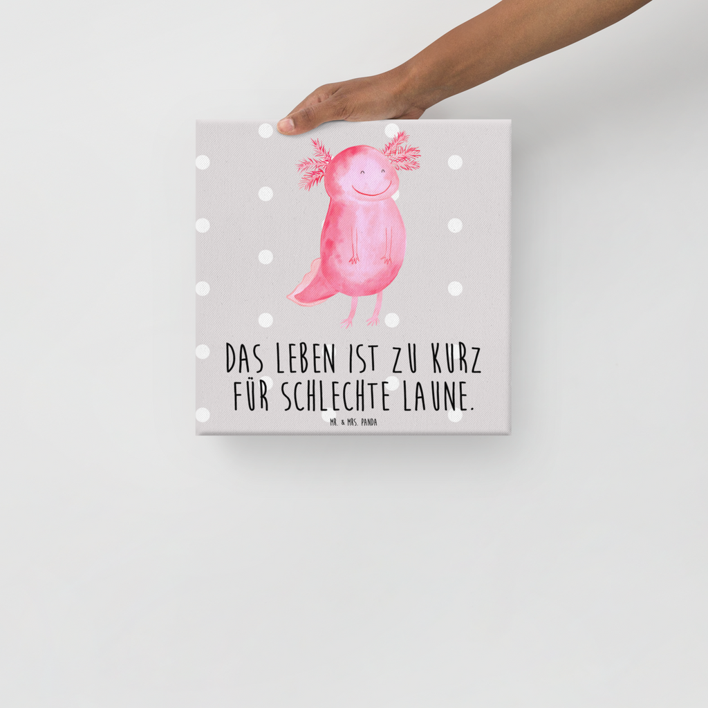Leinwand Bild Axolotl glücklich Leinwand, Bild, Kunstdruck, Wanddeko, Dekoration, Axolotl, Molch, Axolot, Schwanzlurch, Lurch, Lurche, Motivation, gute Laune