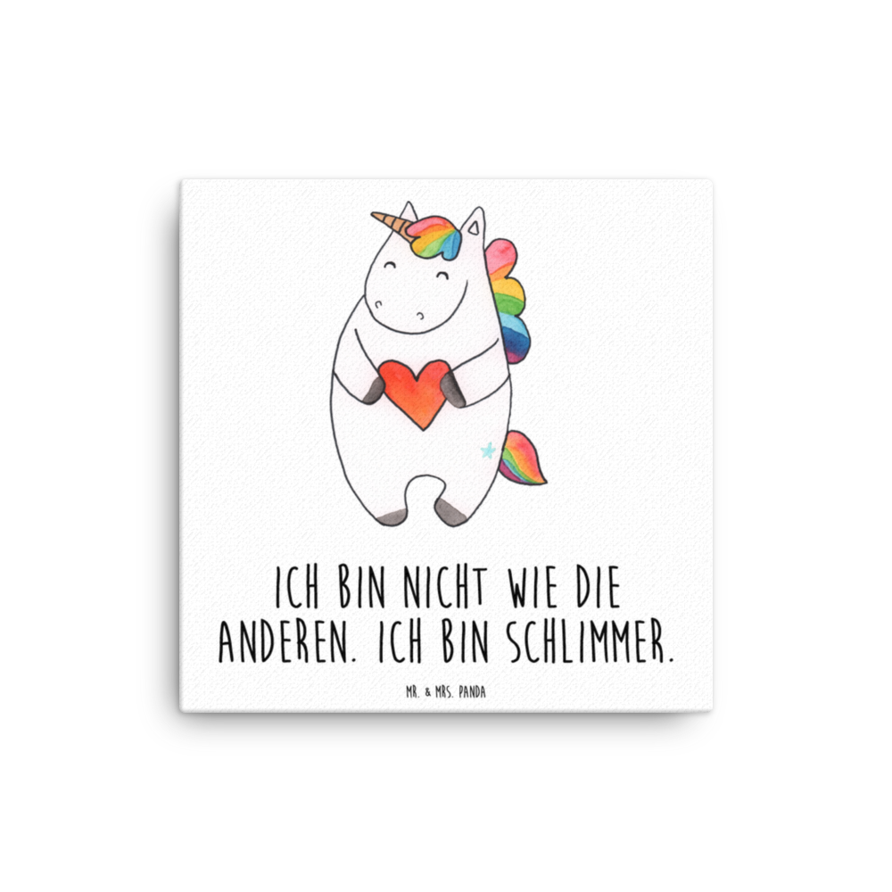 Leinwand Bild Einhorn Herz Leinwand, Bild, Kunstdruck, Wanddeko, Dekoration, Einhorn, Einhörner, Einhorn Deko, Pegasus, Unicorn, Herz, schlimm, böse, witzig, lustig, Freundin, anders, bunt
