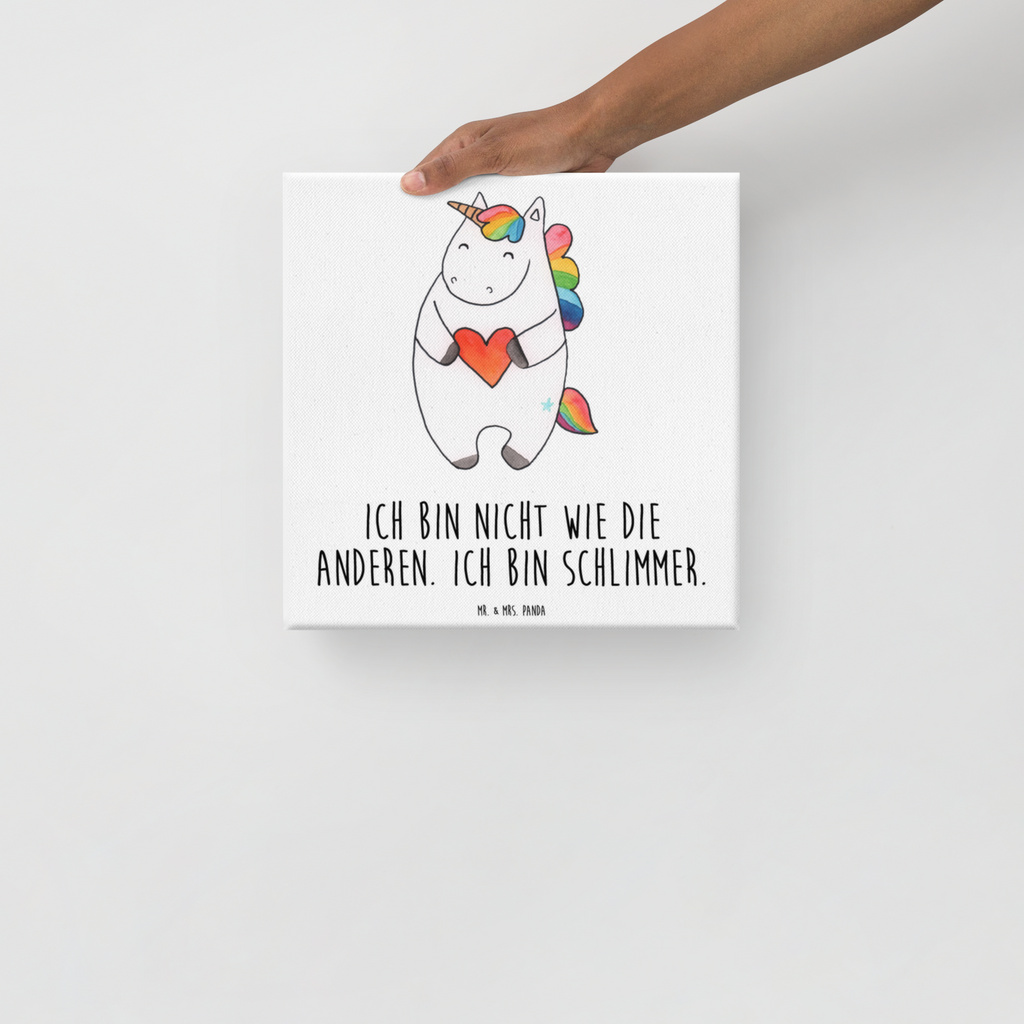 Leinwand Bild Einhorn Herz Leinwand, Bild, Kunstdruck, Wanddeko, Dekoration, Einhorn, Einhörner, Einhorn Deko, Pegasus, Unicorn, Herz, schlimm, böse, witzig, lustig, Freundin, anders, bunt