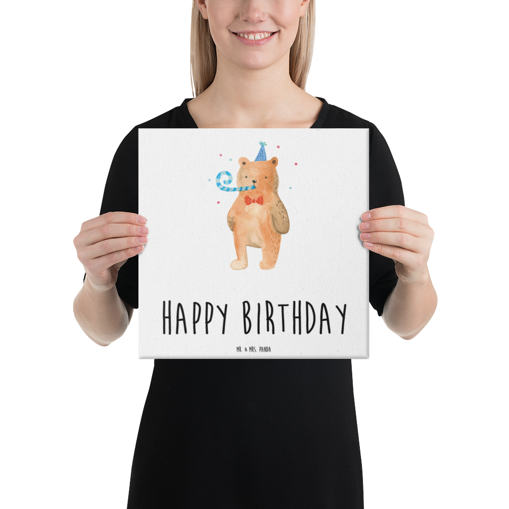 Leinwand Bild Birthday Bär Leinwand, Bild, Kunstdruck, Wanddeko, Dekoration, Bär, Teddy, Teddybär, Happy Birthday, Alles Gute, Glückwunsch, Geburtstag