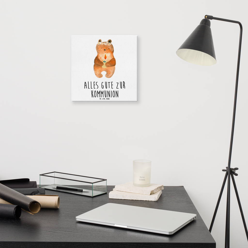 Leinwand Bild Kommunion-Bär Leinwand, Bild, Kunstdruck, Wanddeko, Dekoration, Bär, Teddy, Teddybär, Kommunion, Gottes Segen, Taufkerze, katholisch