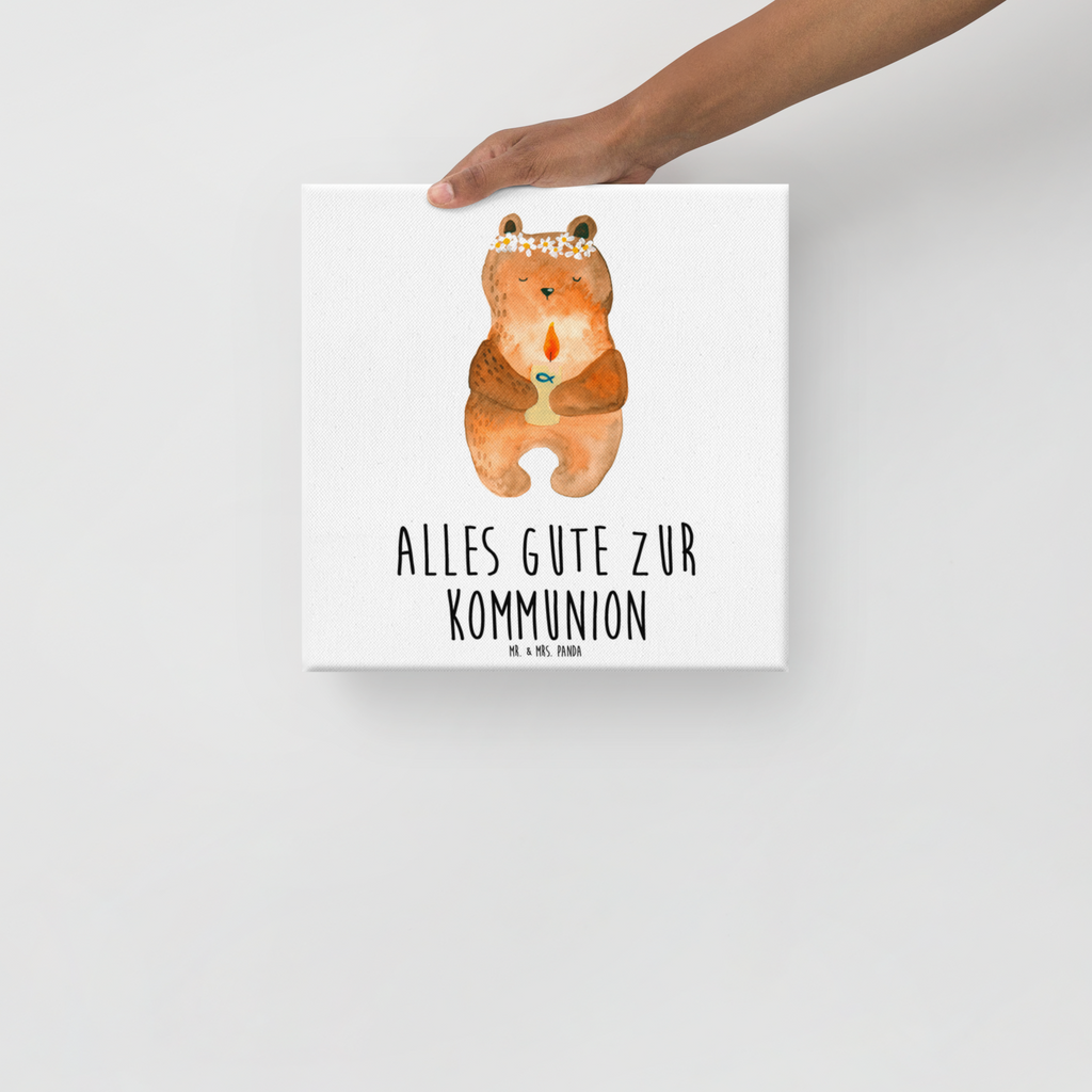 Leinwand Bild Kommunion-Bär Leinwand, Bild, Kunstdruck, Wanddeko, Dekoration, Bär, Teddy, Teddybär, Kommunion, Gottes Segen, Taufkerze, katholisch