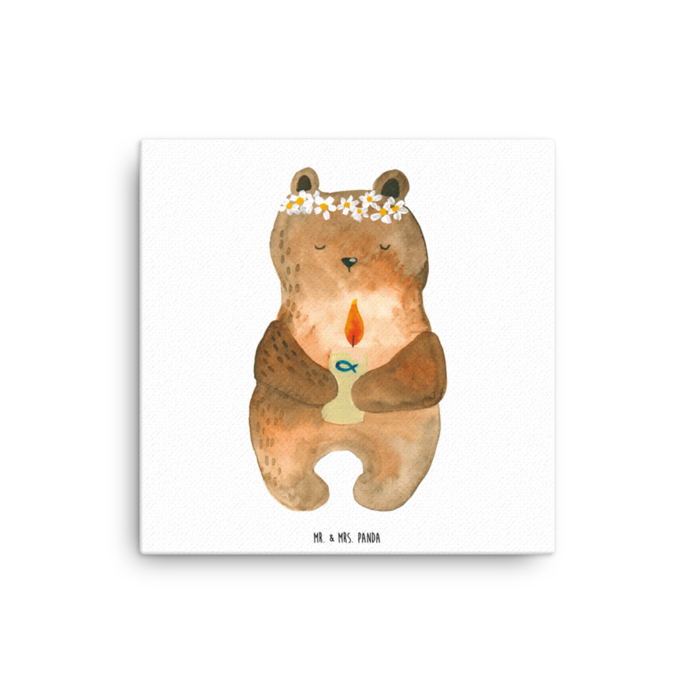Leinwand Bild Kommunion-Bär Leinwand, Bild, Kunstdruck, Wanddeko, Dekoration, Bär, Teddy, Teddybär, Kommunion, Gottes Segen, Taufkerze, katholisch